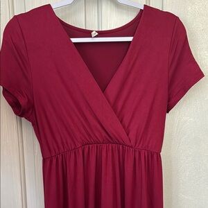 Elegant Red Wrap Dress
